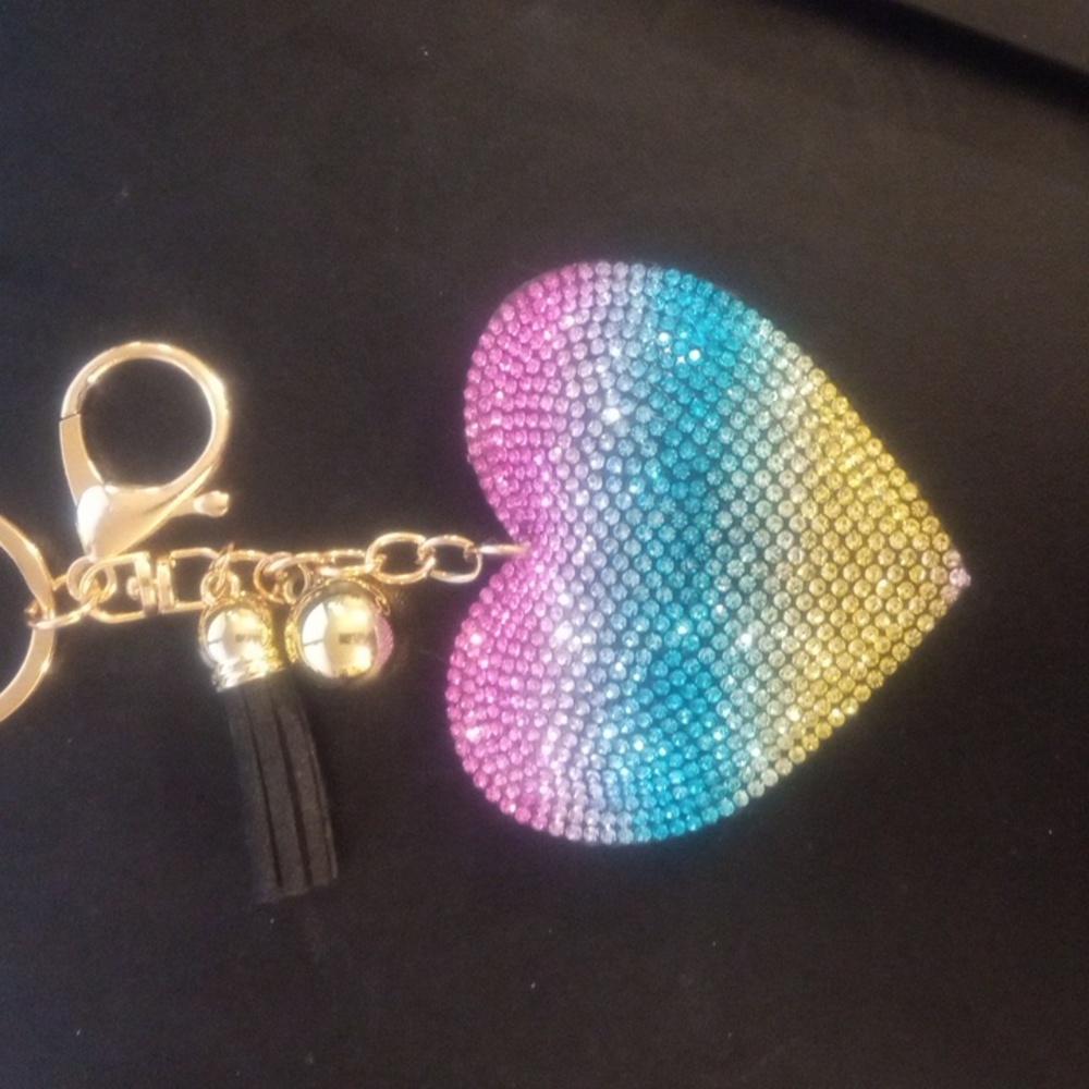 Heart Rhinestone Bag Charm | NWT